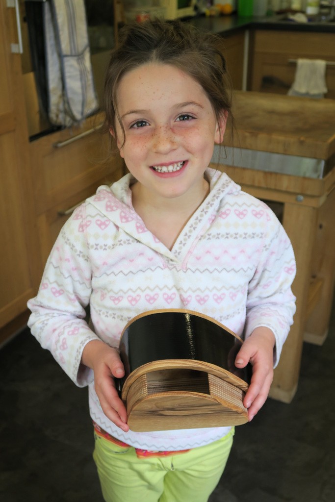 My daughter with finished box