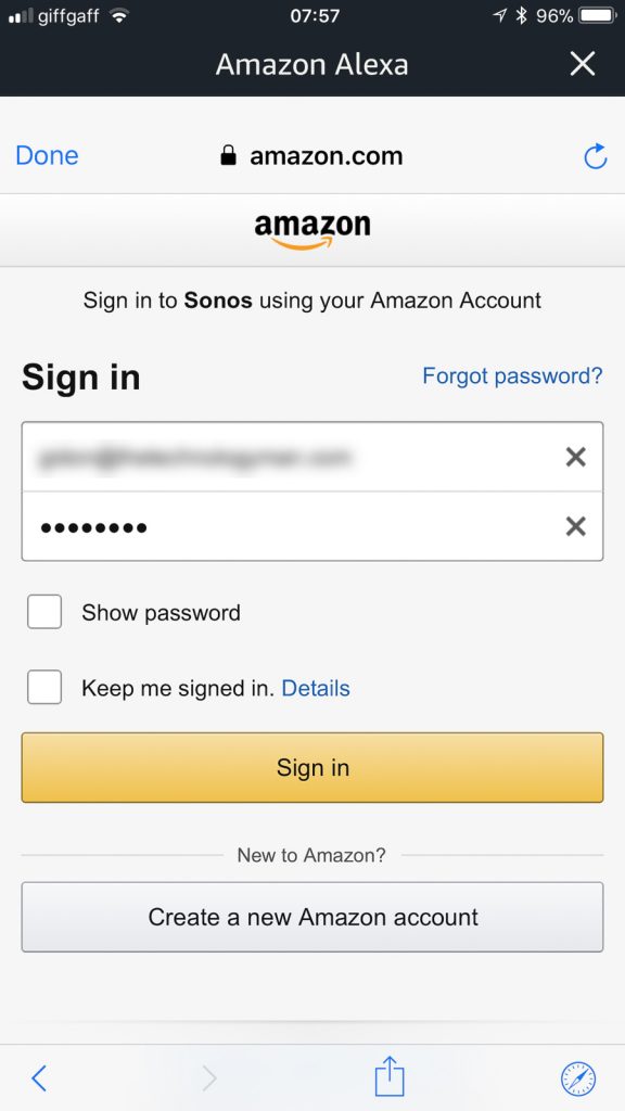 Sign into your Amazon account