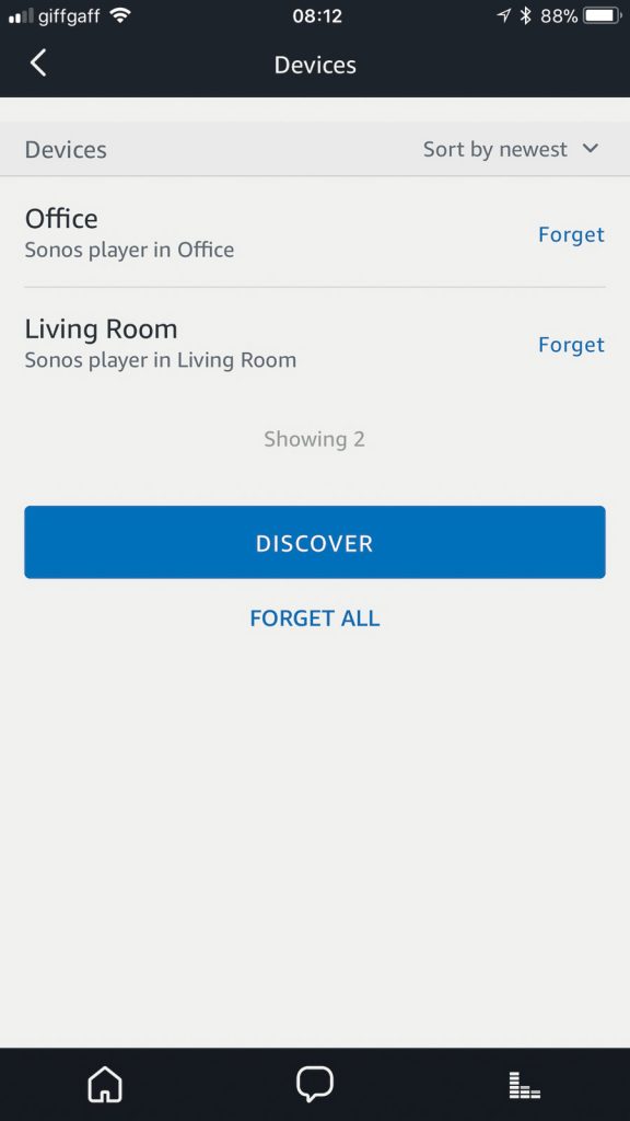 Discovered Sonos speakers