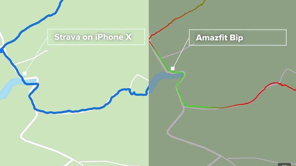 GPS tracking compares well with iPhone and Strava